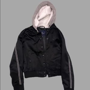 vintage y2k skater grunge sports zip up hooded hoodie varsity cropped jacket